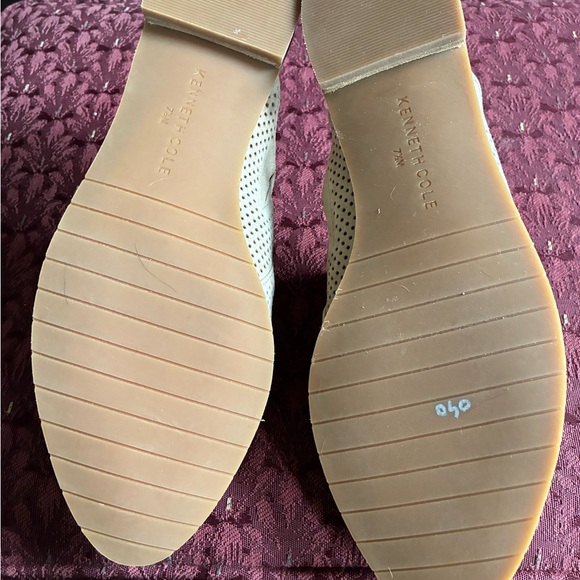 Beige Perforated Slip-On Mules - Picture 4 of 9